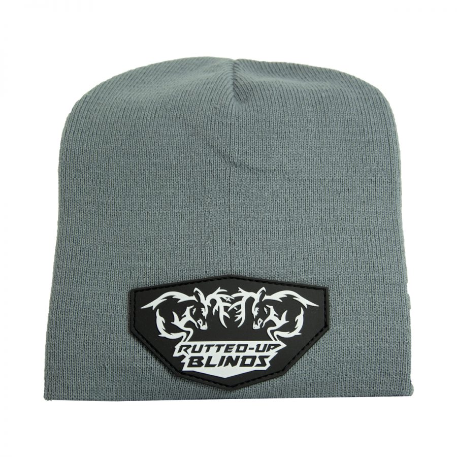 Rutted-Up Grey Flat Beanie Black White Patch | Rutted-Up Blinds ...